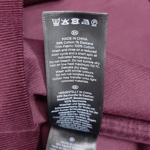 Hobbs Burgundy Skirt Size 8 A-Line Mini Cord Winter Staple - Picture 7 of 7